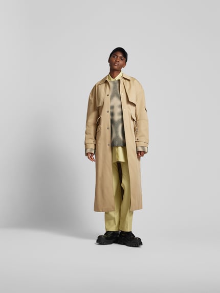 Nanushka Trenchcoat met platte kraag Beige - 1