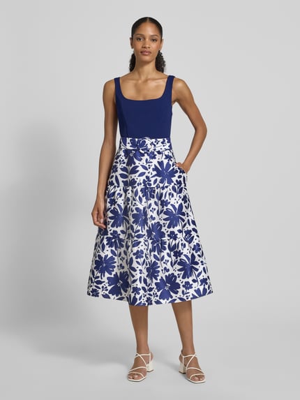 Adrianna Papell Cocktailjurk in 2-in-1-look met steekzakken Donkerblauw - 4