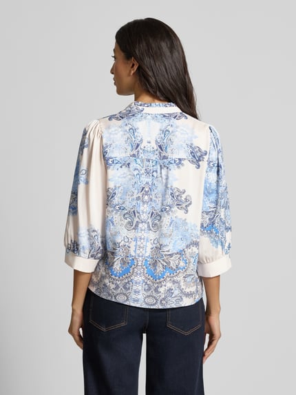 Neo Noir Overhemdblouse met knoopsluiting, model 'Roselle' Blauw - 5