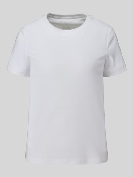 Tom Tailor Regular Fit T-Shirt aus reiner Baumwolle Modell 'LOS' Weiss 2