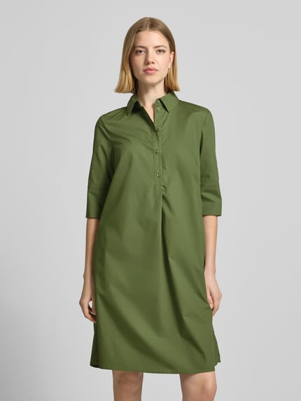 Christian Berg Woman Selection Knielanges Hemdblusenkleid mit Knopfleiste Oliv 4