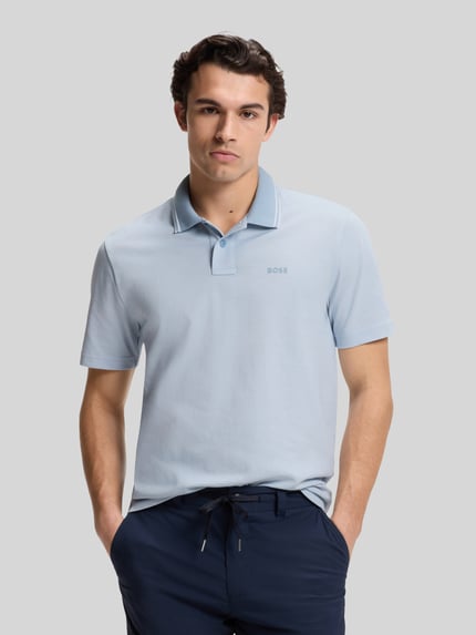 BOSS Orange Relaxed Fit Poloshirt aus reiner Baumwolle Modell 'PEOXFORDNEW' Hellblau 4