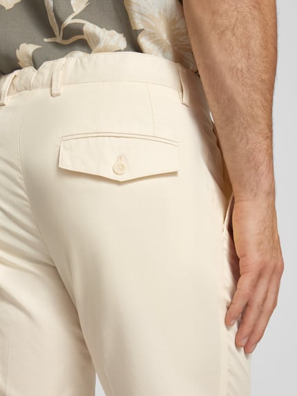MANGO Regular Fit Hose aus Baumwoll-Leinen-Mix Modell 'OLIMPO' Offwhite 3
