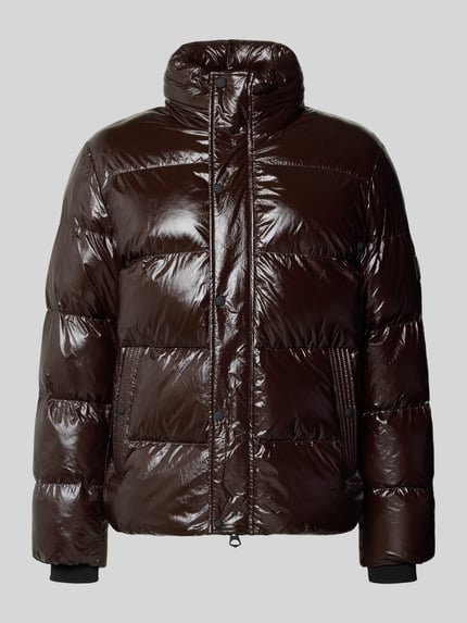 Produktfoto, Relaxed Fit gewatteerd jack met opstaande kraag, verborgen ritssluiting, steekzakken van Antony Morato, bruine glanzende stof, context: Heren gewatteerd jack met relaxed fit, opstaande kraag, verborgen ritssluiting, steekzakken, ruglengte bij maat 50: 70 cm, schouderbreedte bij maat 50: 56 cm, borstwijdte bij maat 50: 64 cm, mouwlengte bij maat 50: 70 cm