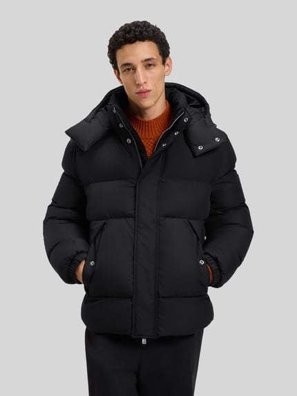 BOSS Regular fit gewatteerd jack met opstaande kraag met drukknopen Zwart - 4