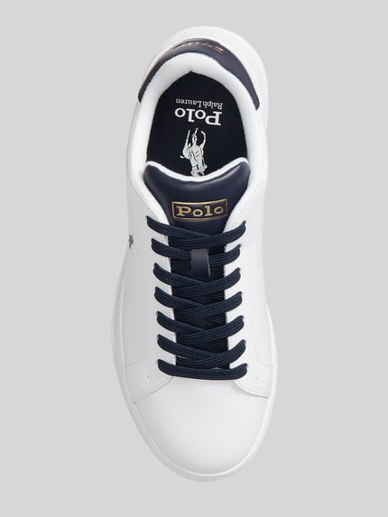 Polo Ralph Lauren Sneakers van echt leer met gestikt logo Wit - 3
