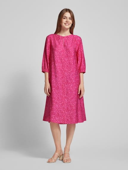 LIEBLINGSSTÜCK Midi-jurk met druppelvormige hals, model 'Erita' Felroze - 4