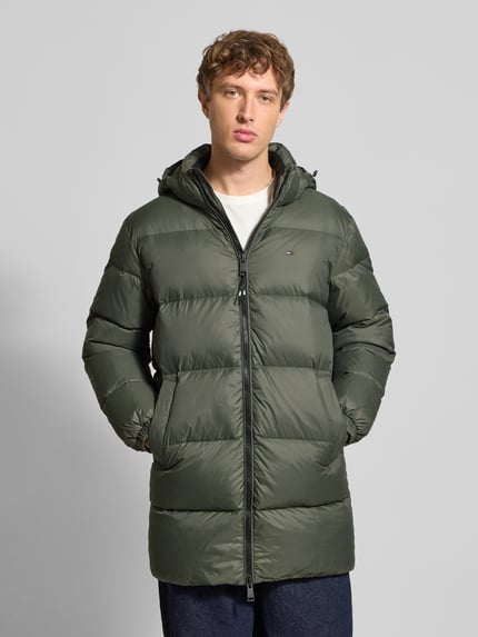 Tommy Jeans Regular fit lange donsjas met logostitching Donkergroen - 4