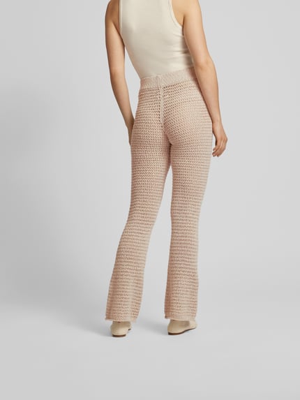 Holzweiler Flared fit stoffen broek in brei-look Zand gemêleerd - 5