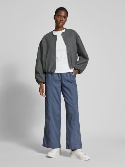 Jake*s Studio Woman Wide Leg Stoffhose mit elastischem Bund Jeansblau 1