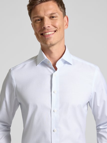 OLYMP SIGNATURE Slim fit zakelijk overhemd met kentkraag, model 'Savio' Bleu - 3