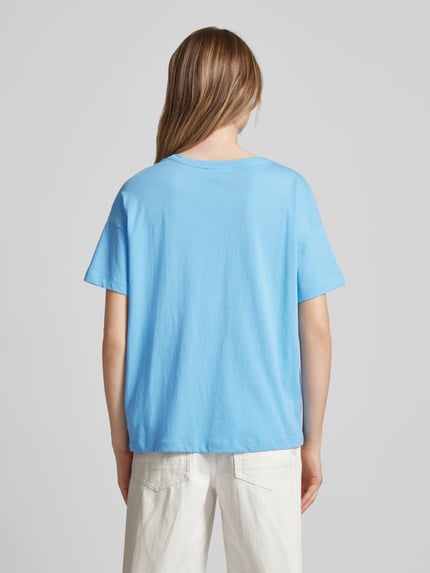 Marc O'Polo DENIM Relaxed fit T-shirt met labeldetail Bleu - 5