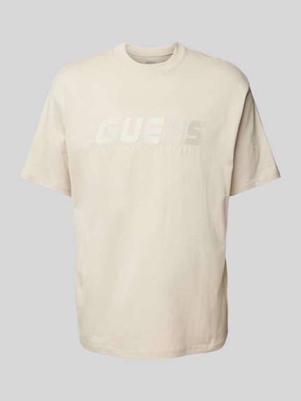 GUESS Activewear T-Shirt mit Label-Print Modell 'SURON' Beige 2