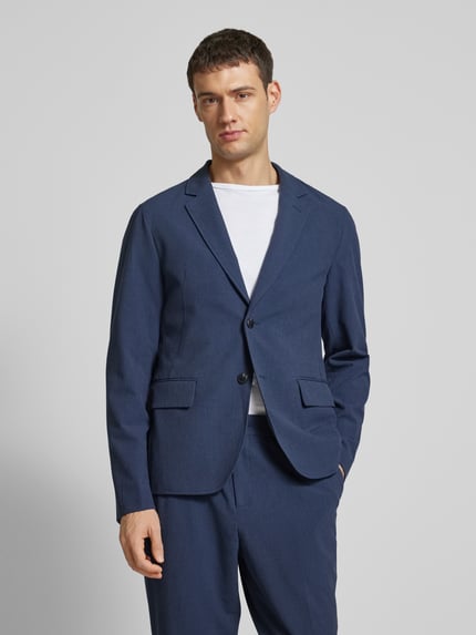 Scotch & Soda 2-knoops colbert met viscose en reverskraag Donkerblauw - 4