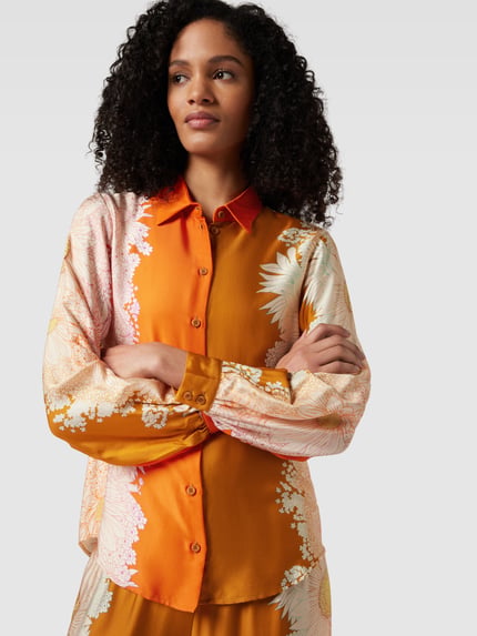 Oilily Bluse mit floralem Print Modell 'BAIN' Orange 3
