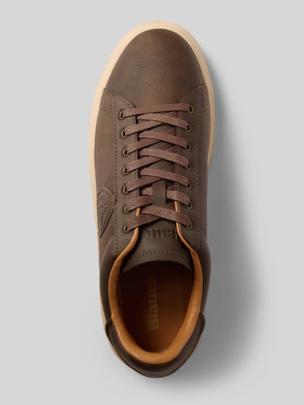 Produktfoto, Sneaker mit Logo-Detail Modell 'Buck' von Blauer USA in Braun mit abgerundeter Passform, profilierter Sohle und glatter Textur