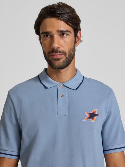 Paul Smith Poloshirt mit Label-Stitching Blau 3