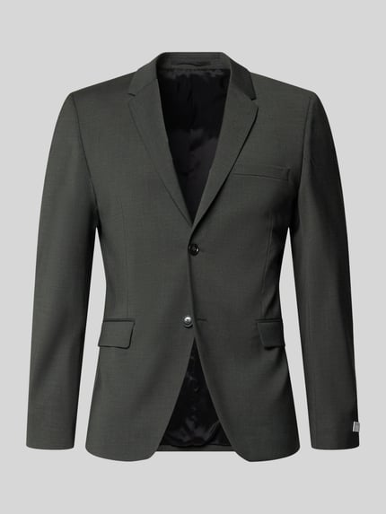 Productfoto, grijs Slim Fit 2-knopen colbert met klepzakken model 'JAMIE' van Tiger Of Sweden, mix van wol, reverskraag, gladde textuur