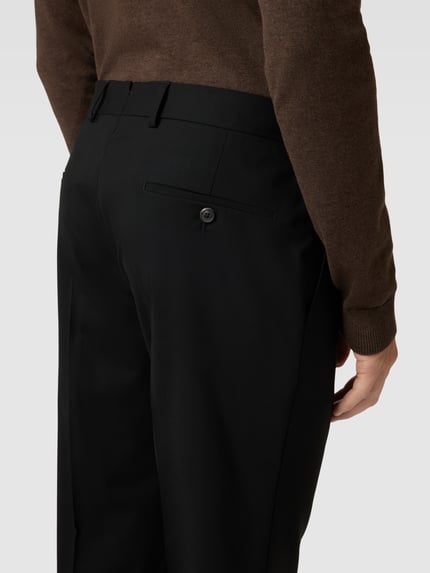windsor. Pantalon met persplooien, model 'Bene' Zwart - 3