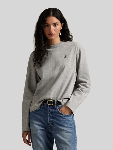 Polo Ralph Lauren relaxed fit shirts met lange mouwen van puur katoen Middengrijs gemêleerd - 4