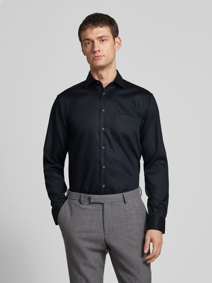 Seidensticker Regular Fit Businesshemd aus reiner Baumwolle Modell 'New Kent' Black 4