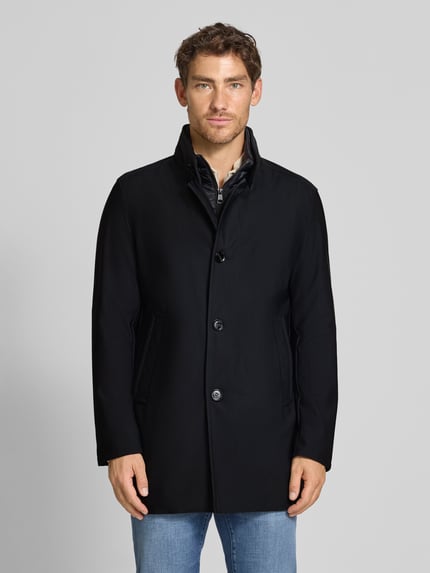 Strellson Regular fit lange parka met gewatteerde inzet, model 'FINLAY FLEX' Zwart - 4