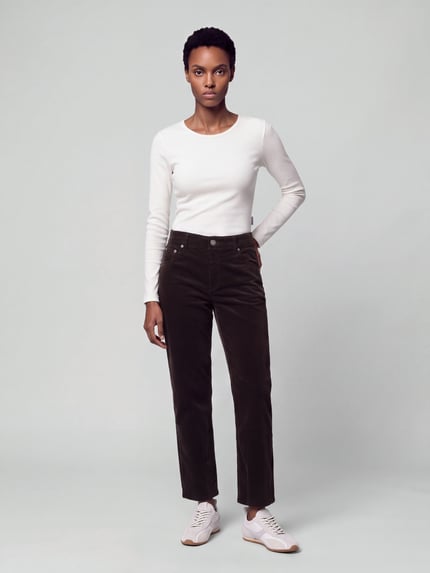 MAC Regular Fit Cordhose mit Label-Patch Modell 'Bobbie' Graphit 1