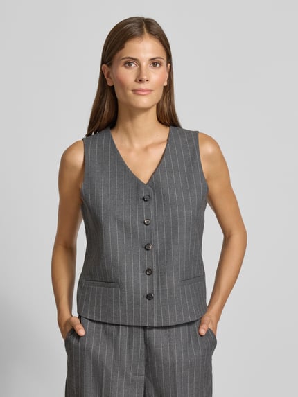 Tommy Hilfiger Shaped Fit Weste mit Viskose-Anteil Hellgrau 4