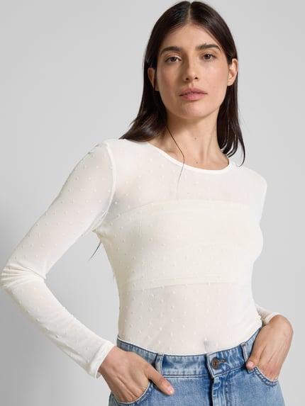 VILA Longsleeve im semitransparenten Design Modell 'MESSANA' Offwhite 3