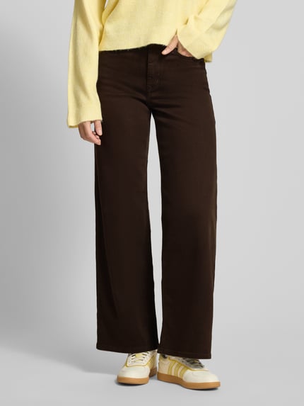 ONLY Wide Leg Jeans aus Baumwoll-Mix Modell 'MADISON BLUSH' Dunkelbraun 4