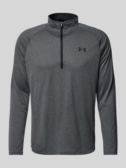 Under Armour Bluzka z wiskozy z długim rękawem i zapinanym kołnierzem Antracytowy 2