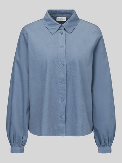 Produktfoto, regular fit blouse met lange mouwen uit puur katoen van Marc O'Polo, Dames, blauw, gladde textuur, dames Langarmbluse van Marc O'Polo DENIM