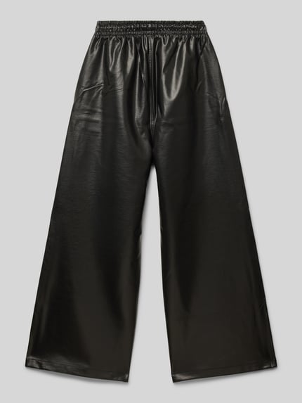 Calvin Klein Jeans Wide Leg Hose in Leder-Optik Black 3