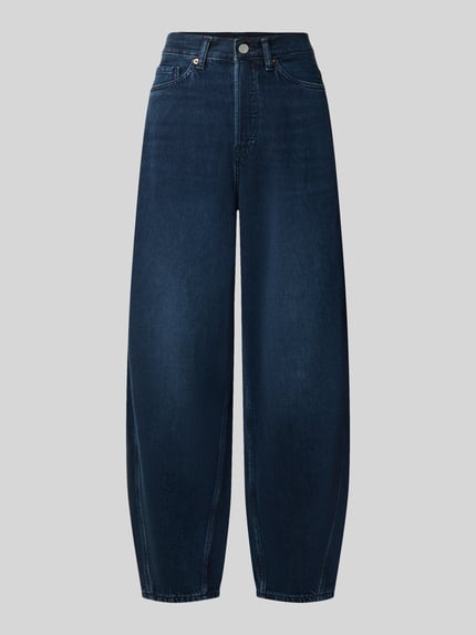 Produktfoto, dunkelblaue Loose Fit Barrel Jeans aus Baumwoll-Lyocell-Mix Modell 'BAARLY' von ARMEDANGELS, Damen Barrel Jeans