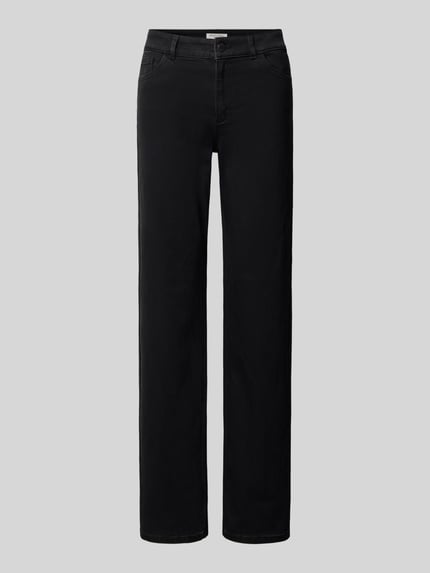 Produktfoto, Straight Fit Jeans mit Eingrifftaschen von Christian Berg Woman, schwarze Baumwoll-Mix Jeans mit Viskose-Anteil, neutrale Studioaufnahme