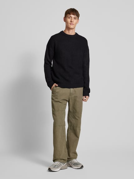 REVIEW Sweter z dzianiny z okrągłym dekoltem Czarny 1