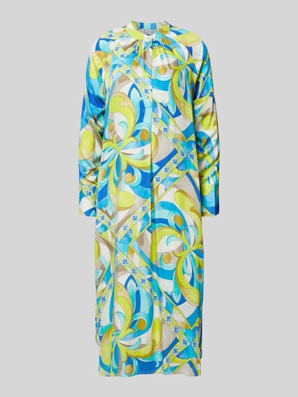 Emily Van den Bergh Midikleid mit Allover-Print GELB 2