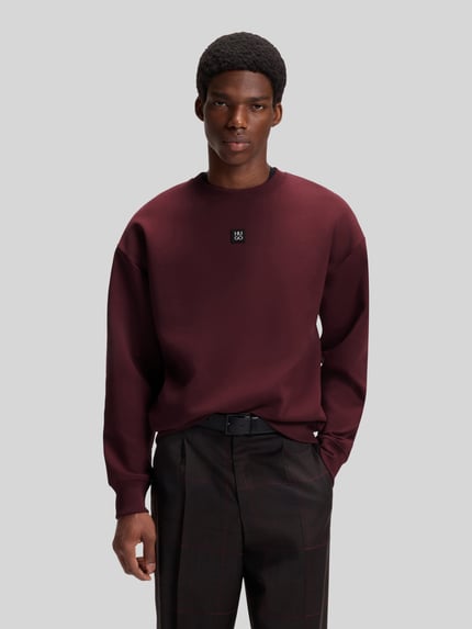 HUGO Sweatshirt mit Logo-Patch Modell 'Dettil' Bordeaux 4