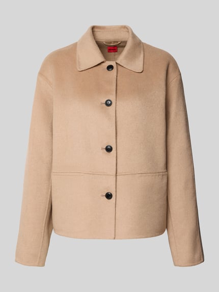 HUGO Relaxed Fit Jacke mit Woll-Anteil Modell 'ALUMAS-1' Sand 2