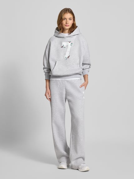 REVIEW Bluza z kapturem i kieszenią kangurką Jasnoszary melanż 1