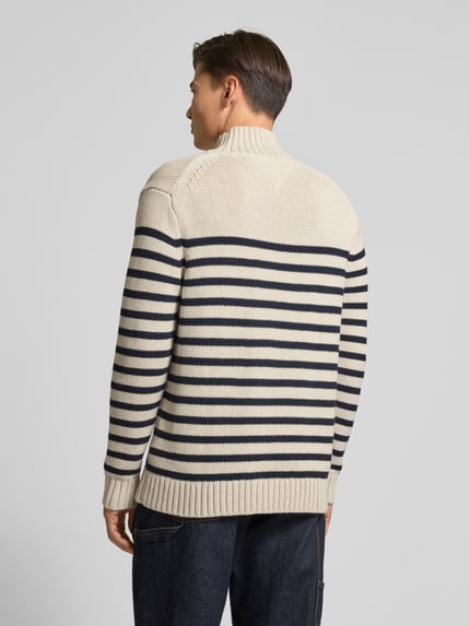Tommy Hilfiger Relaxed Fit Turtleneck-Pullover aus reiner Baumwolle Modell 'BRETON' Sand 5