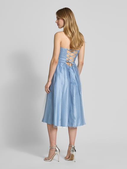 Laona Knielanges Cocktailkleid mit rückseitigem Schnürverschluss Hellblau 5