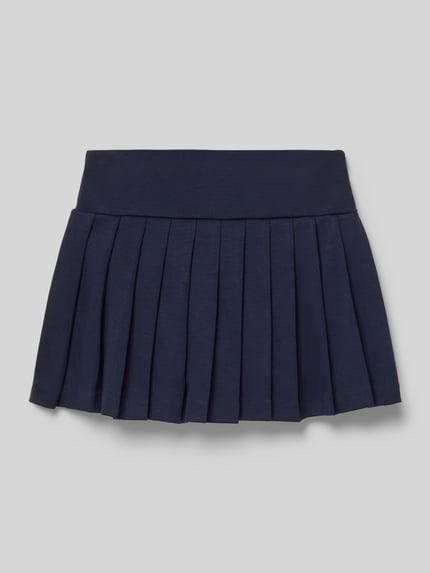 Produktfoto, Regular Fit Mini-Rock mit Viskose-Anteil von Polo Ralph Lauren Teens, Optik: Unifarben, Mini-Länge, Logo-Detail, elastischer Bund, Material-Mix