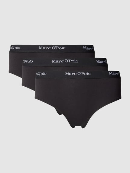 Marc O'Polo Slip met elastische band met logo in een set van 3 stuks, model 'ESSENTIALS' Zwart - 1