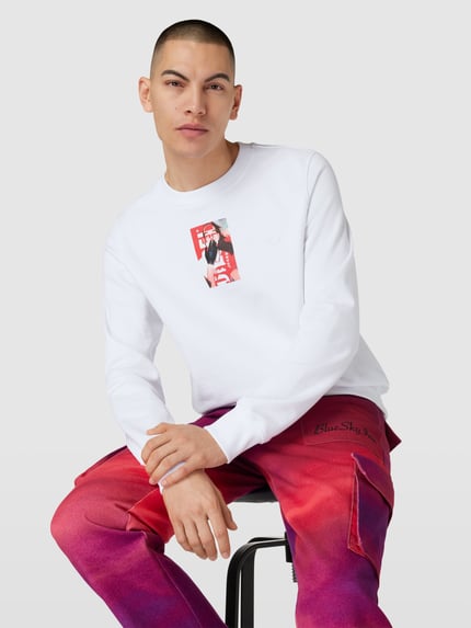 Diesel Bluza z nadrukiem z logo Biały 3