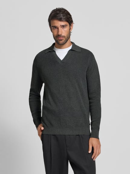 Matinique Strickpullover mit gerippten Abschlüssen Modell 'kollo' Anthrazit 4