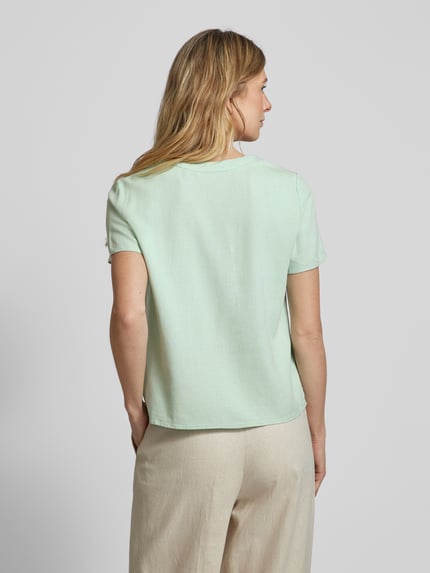 VERO MODA Bluzka z kołnierzem z lamówką model ‘MYMILO’ Trzcinowy 5