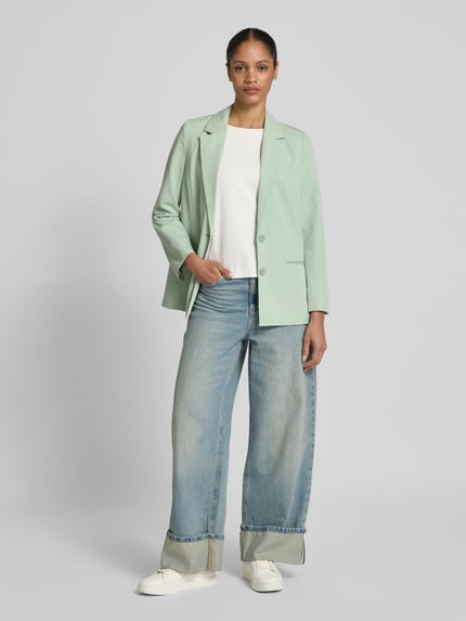 Tom Tailor Denim Żakiet o kroju regular fit z zapięciem na dwa guziki Trzcinowy 1