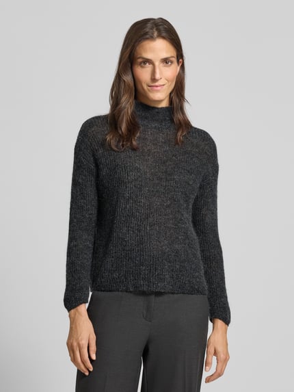 MM by Max Mara Comfort Fit coltrui met wol model 'TENNA' Antraciet gemêleerd - 4