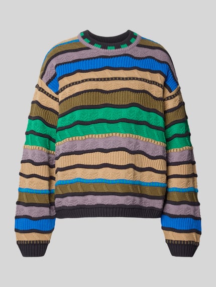 Jake*s Casual Regular Fit Pullover aus Baumwoll-Mix in Strick-Optik Blau 2